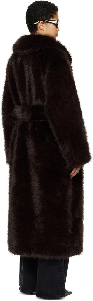 AGOLDE Brown Shoreditch Ski Club Edition Ebony Faux-Fur Coat 3
