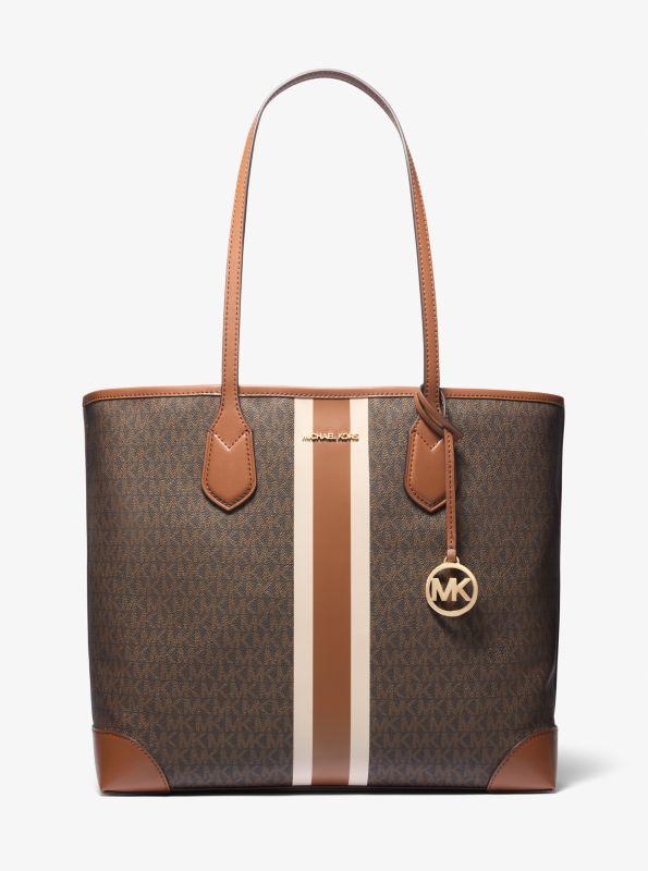 Michael Kors Eva Large Signature Logo Stripe Tote Bag