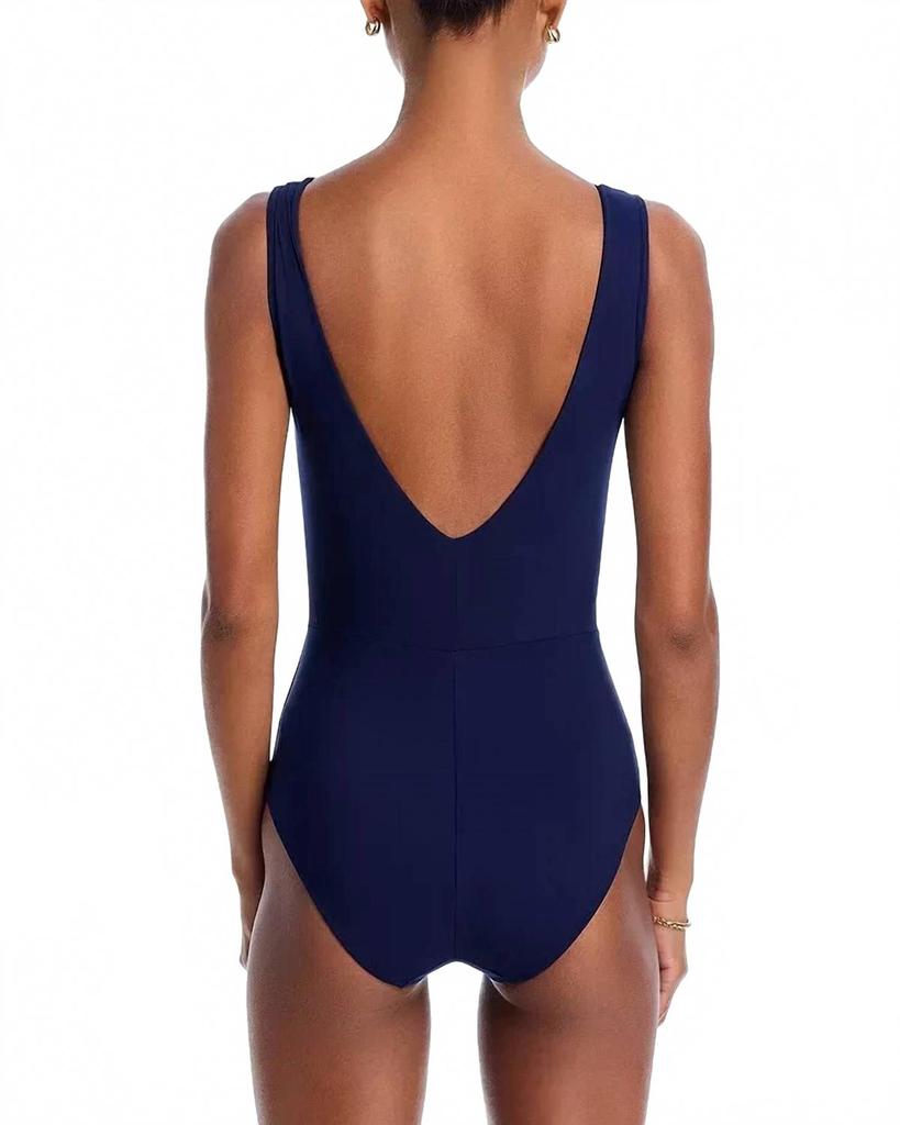 Chiara Boni La Petite Robe Classic Filly One Piece Swimsuit In Navy / White