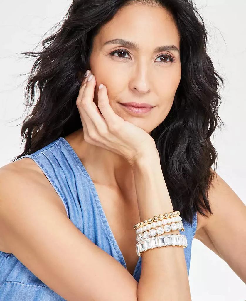 INC International 4-Pc. Set Bead, Crystal 
Imitation Pearl Stretch Bracelets, Created for Macy
s 2