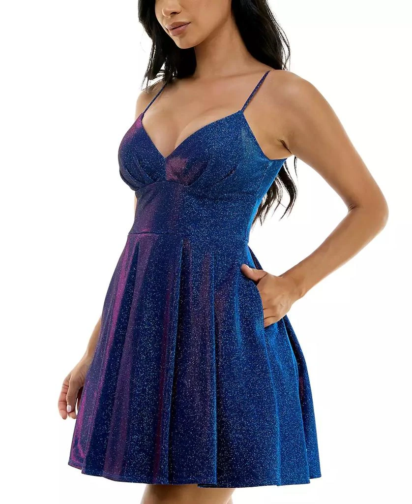 B Darlin Juniors' Glitter-Knit Skater Party Dress 8