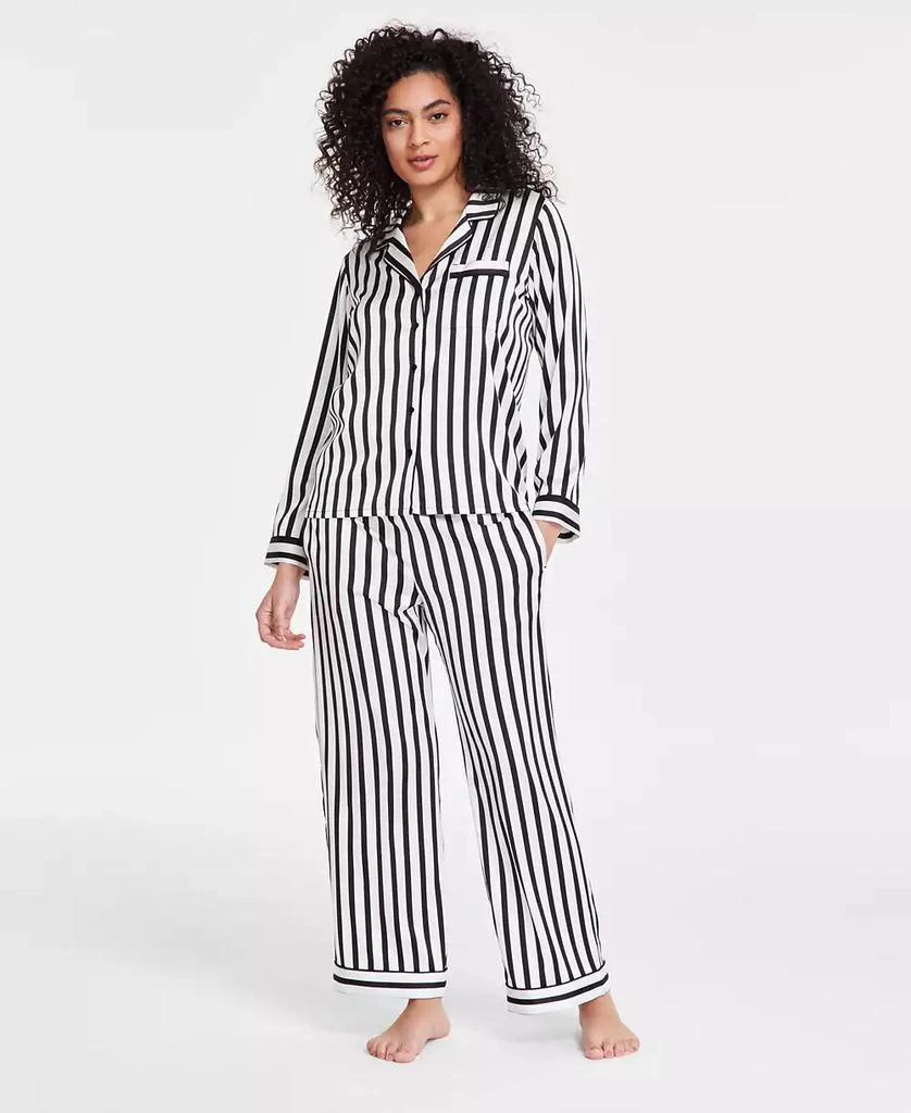 INC International Women's Striped Satin Pajama Set, Exclusively at Macy's 1