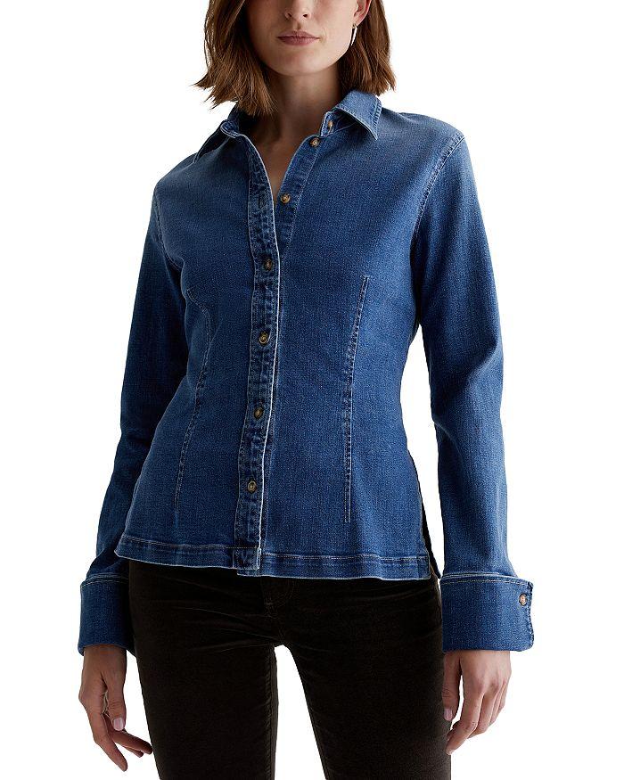 AG Cheryl Long Sleeve Fitted Denim Shirt