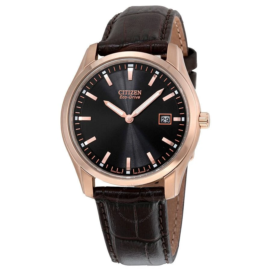 Citizen Eco Drive Black Dial Brown Leather Men's Watch AU1043-00E 1