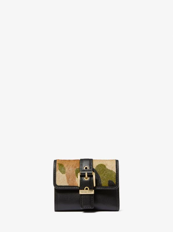 Michael Kors Colby Small Camouflage Print Calf Hair Tri-Fold Wallet 1