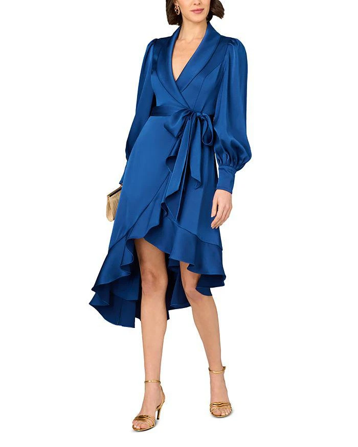 Aidan Mattox Satin Wrap Dress 5