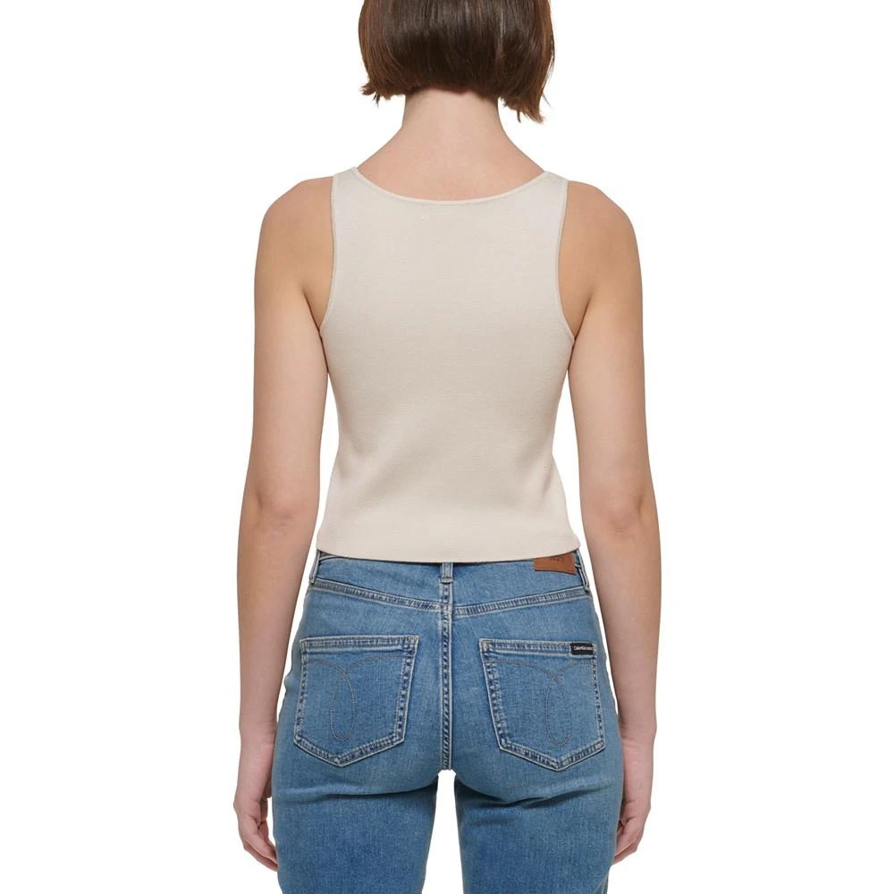 Calvin Klein Women's Embroidered Logo Cropped Tank Top 2