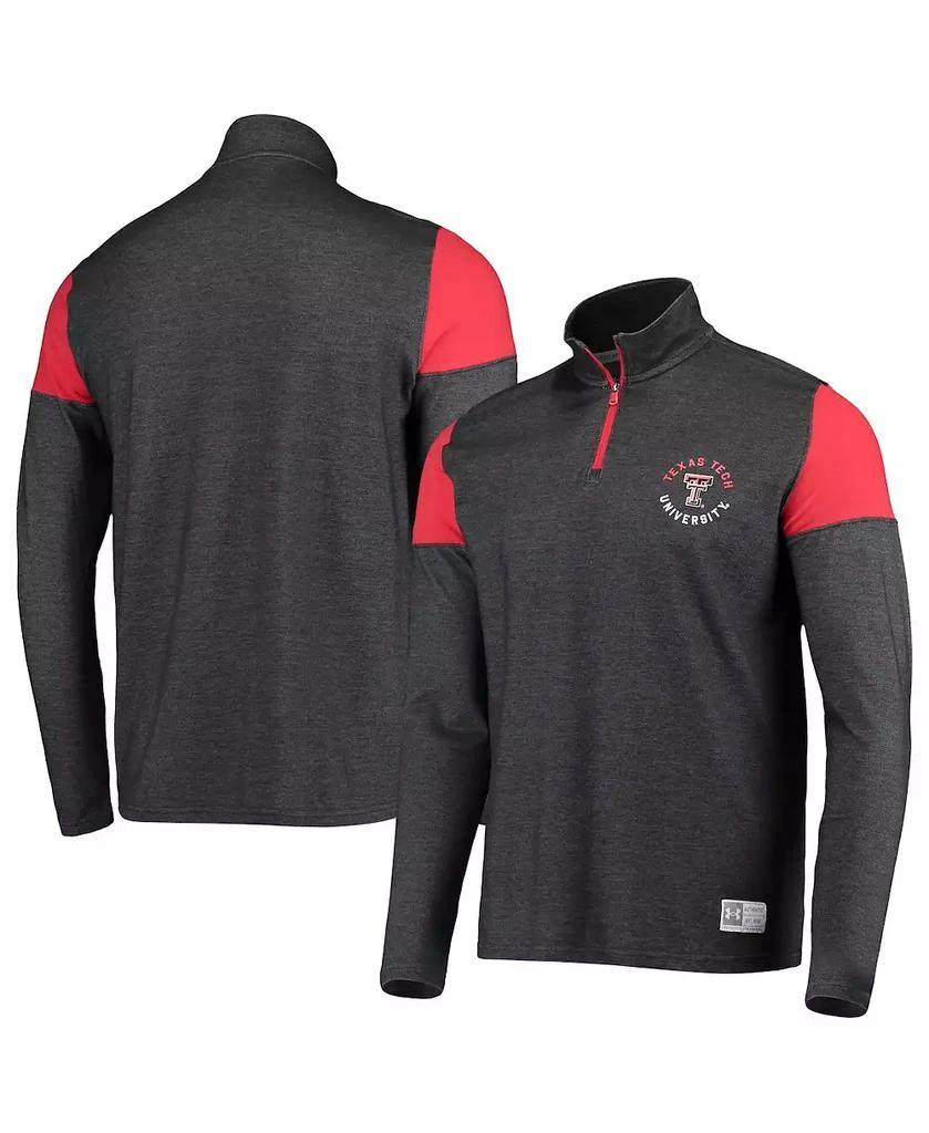 Under Armour Men's Heathered Charcoal Texas Tech Red Raiders Gameday Tri-Blend Quarter-Zip Jacket 1