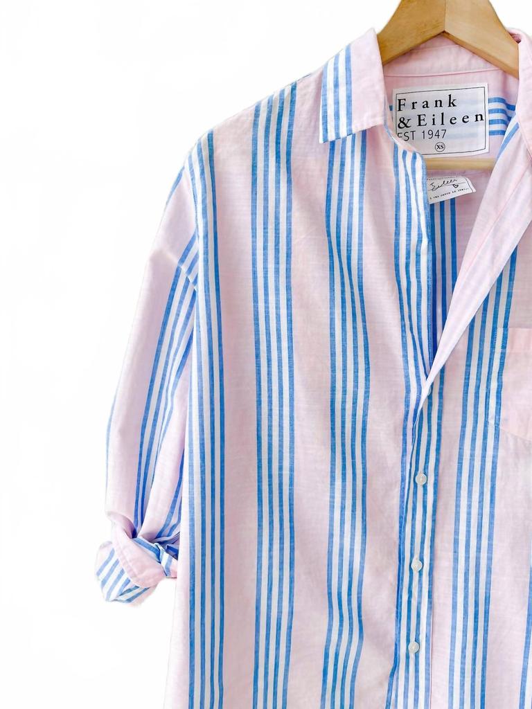 Frank & Eileen Eileen Relaxed Button-Up Shirt In Pink Blue Mutli Stripe