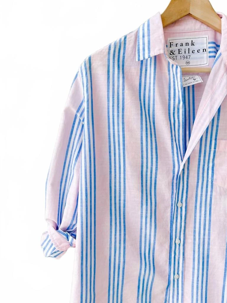 Frank & Eileen Eileen Relaxed Button-Up Shirt In Pink Blue Mutli Stripe 2