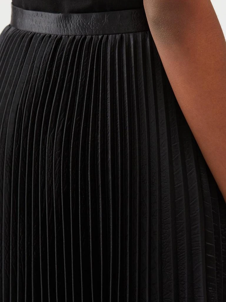 Alaïa Pleated croc-embossed faux-leather midi skirt 3