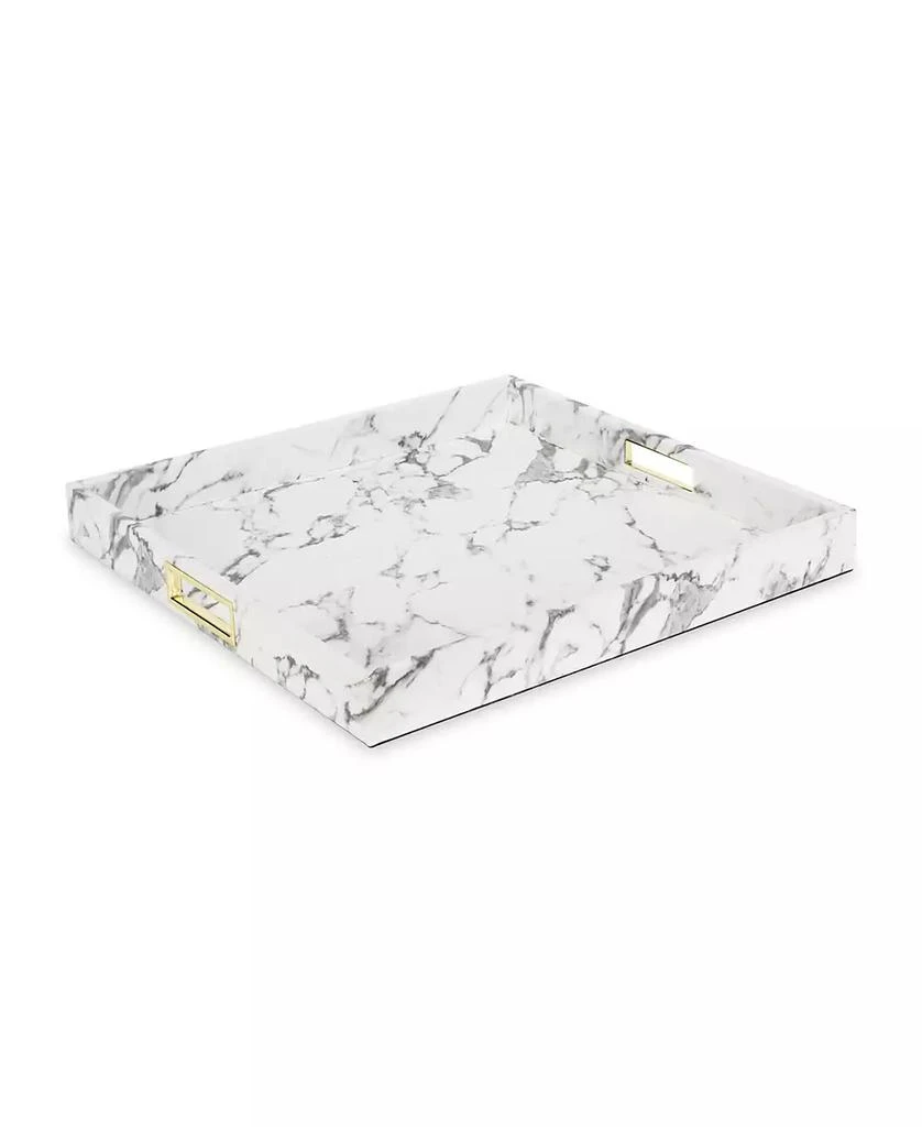American Atelier Marble with Gold-Tone Stainless Steel Handles Tray 1