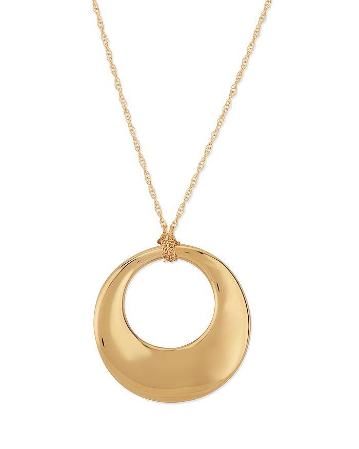 Bloomingdale's Graduate Circle Pendant Necklace in 14K Yellow Gold, 18" - Exclusive