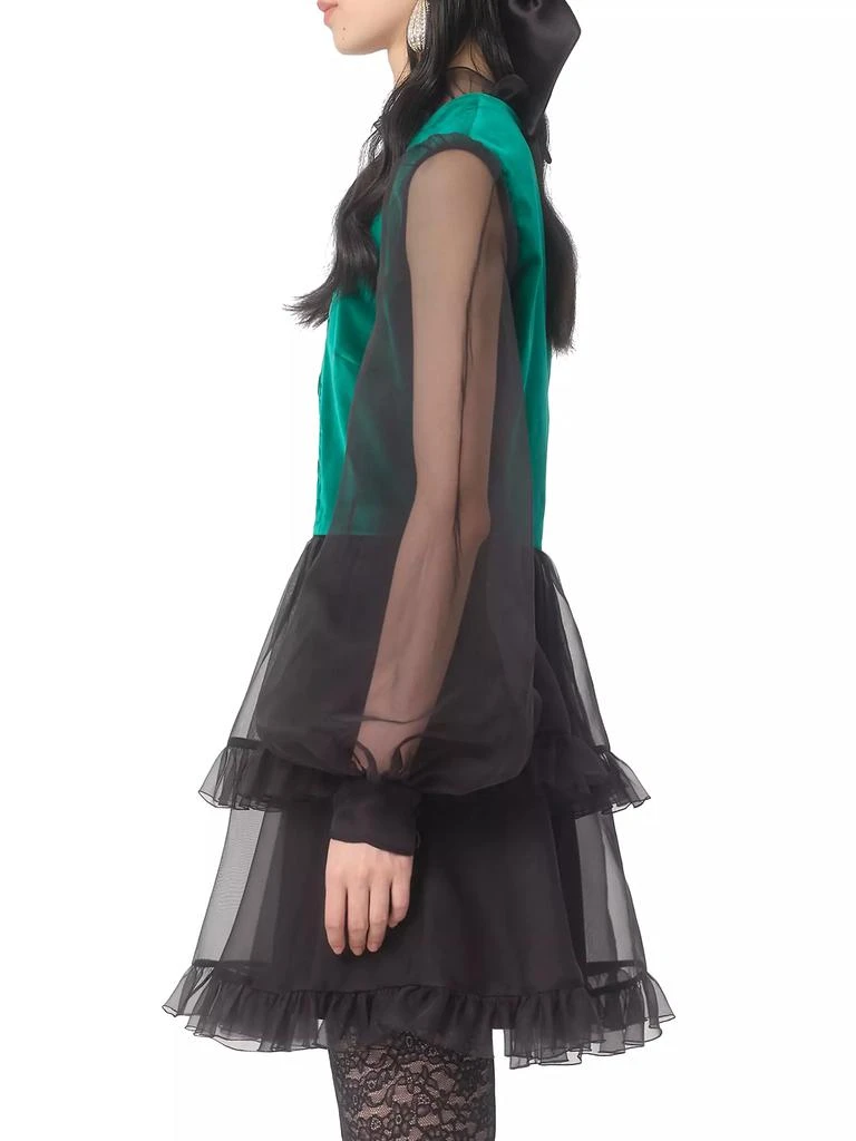Valentino Short Embroidered Organza Dress 4