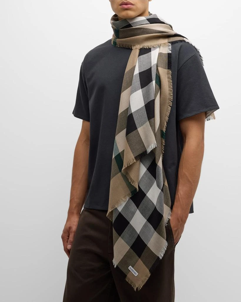 Burberry Men's Cashmere Half Mega Check Scarf 3