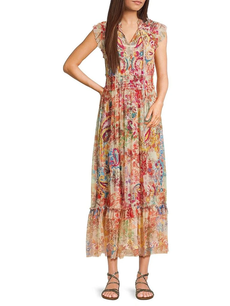 Johnny Was Mazzy Embroidered Mesh Dress 2