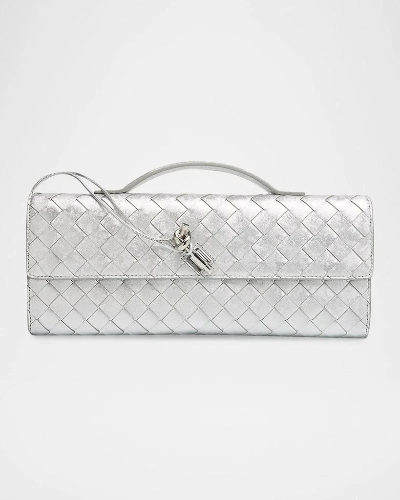 Bottega Veneta Andiamo Laminated Leather Clutch Bag 1