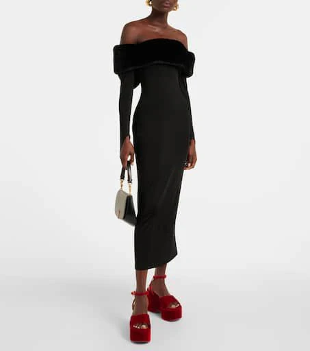 Gianvito Rossi Velvet wedge sandals 3