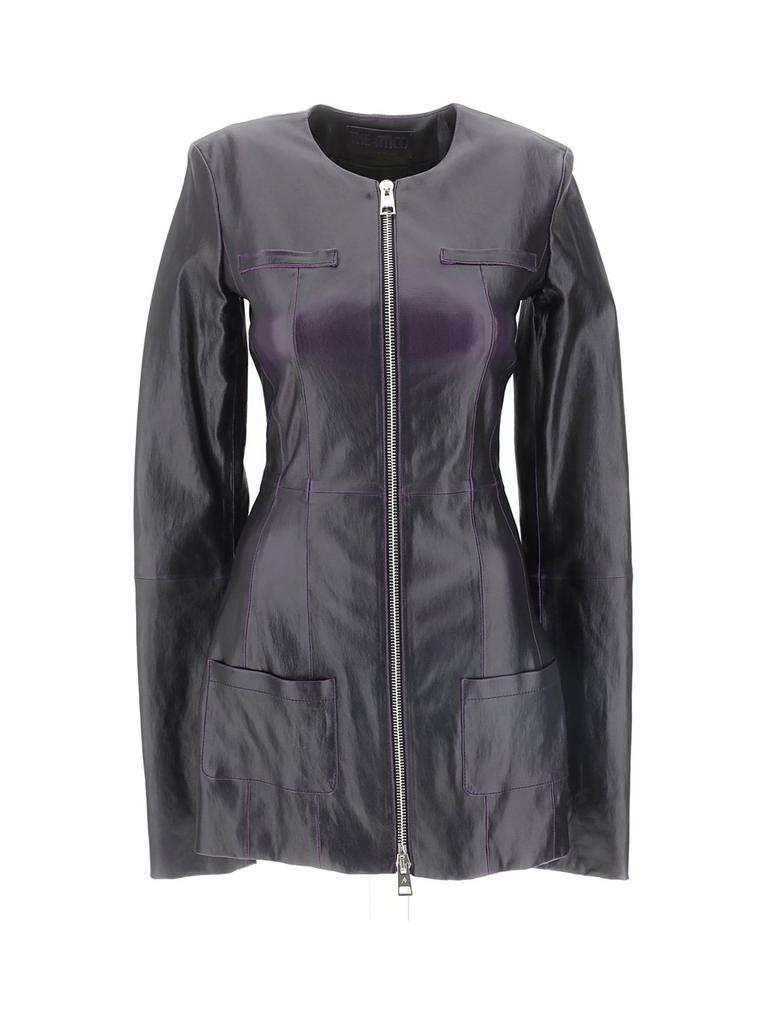 The Attico The Attico Fern Washed Short Coat Blue IT36