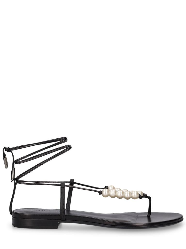【関税込み】MAGDA BUTRYM RE25' SANDALS Inverted wedge strappy sandals in zebra