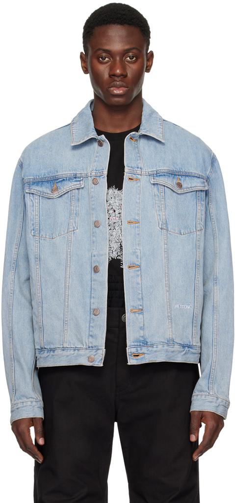 We11done Blue Embroidered Denim Jacket