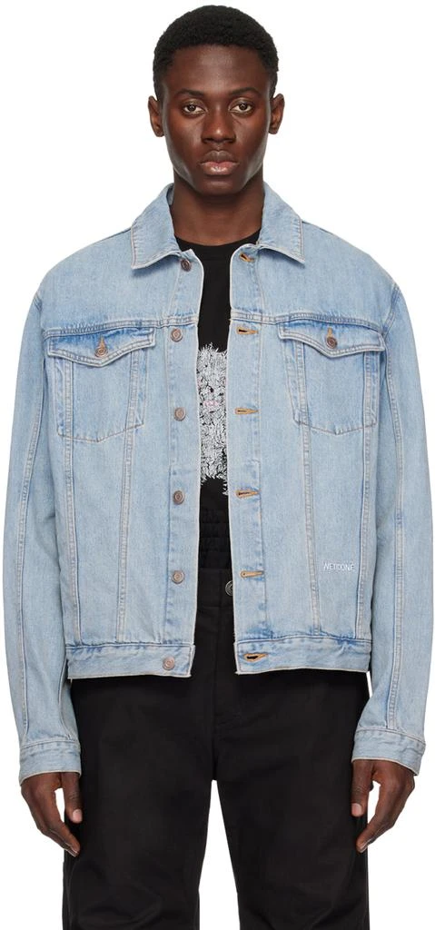 We11done Blue Embroidered Denim Jacket 1