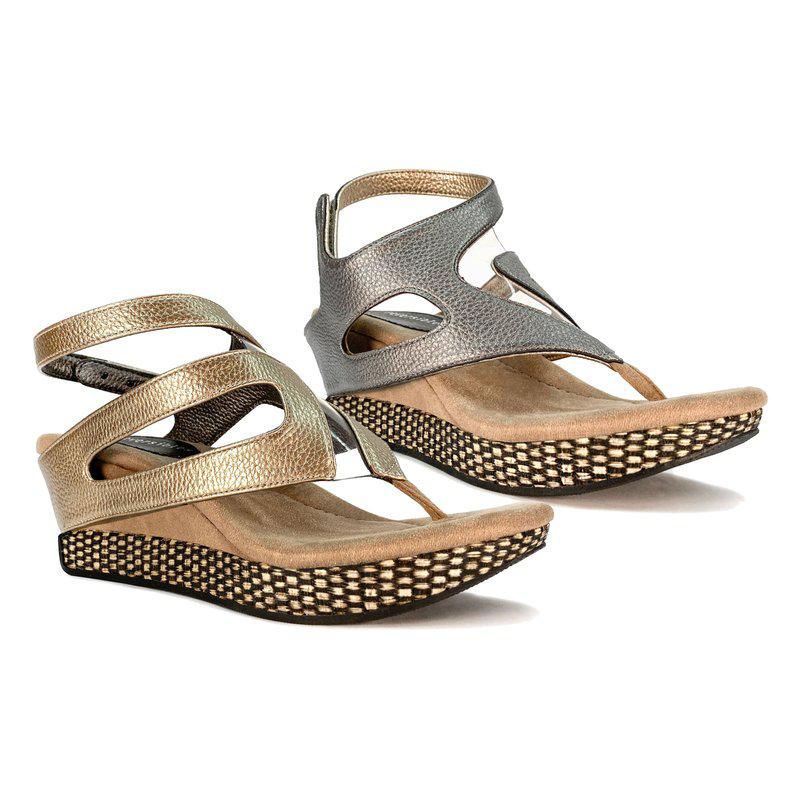 Modzori Zoey 5 Sandal Tan Flips To Pewter