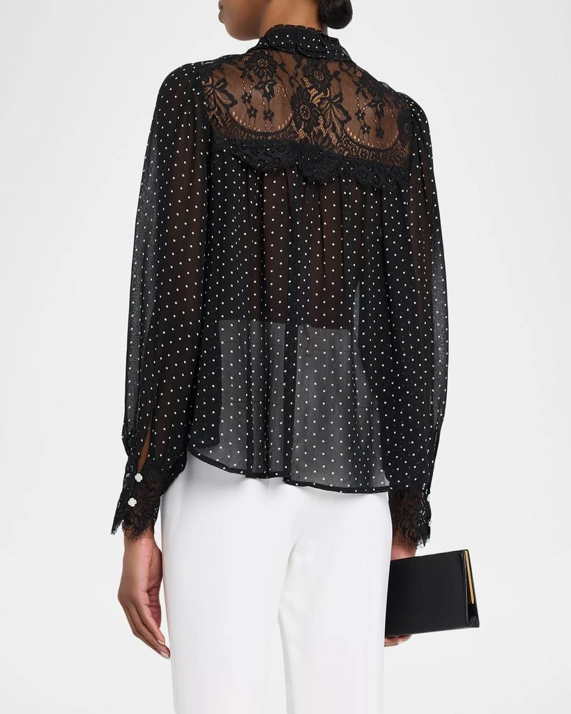 Sea Melody Sheer Polka-Dot Blouse 3