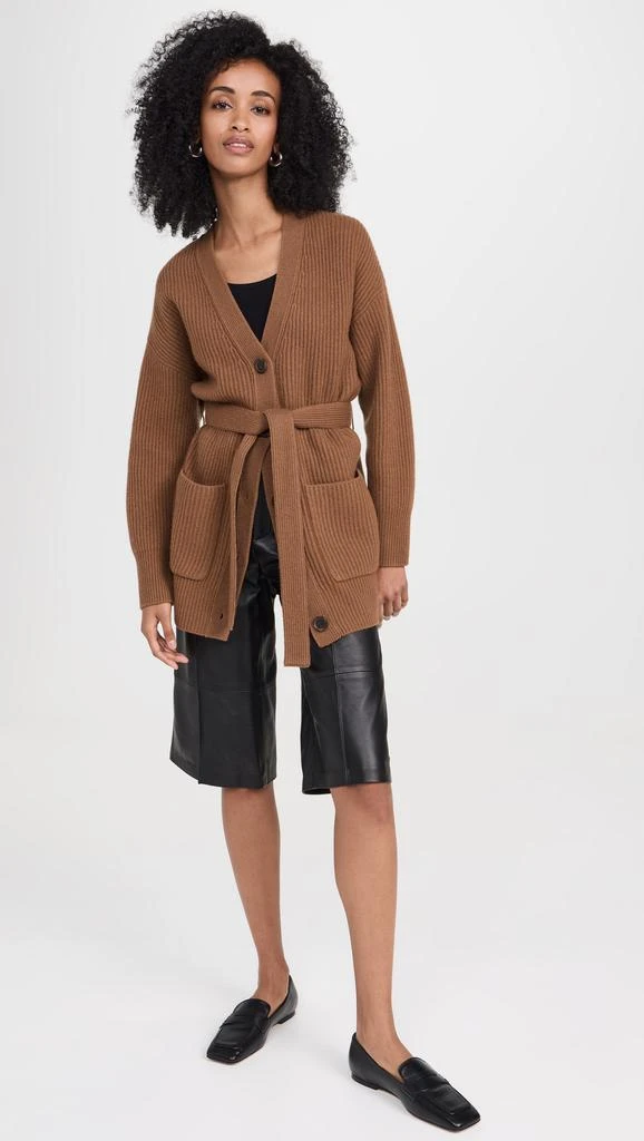 Vince Mid Rise Leather Long Shorts 7