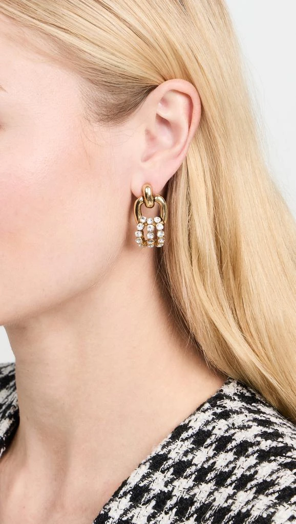 Oscar de la Renta Pave Drop Link Earrings 2