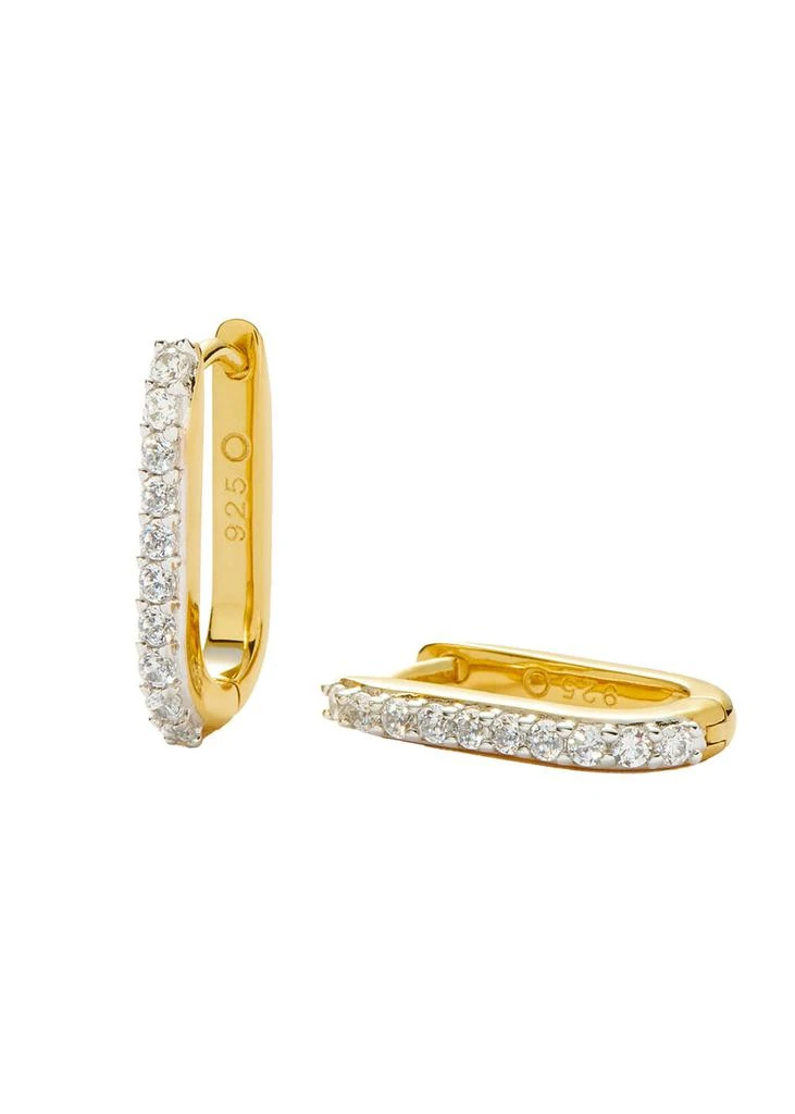 Missoma Pavé Ovate 18kt gold vermeil hoop earrings 1