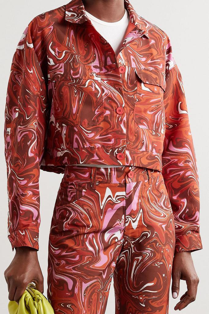 Maisie Wilen Club cropped printed shell jacket