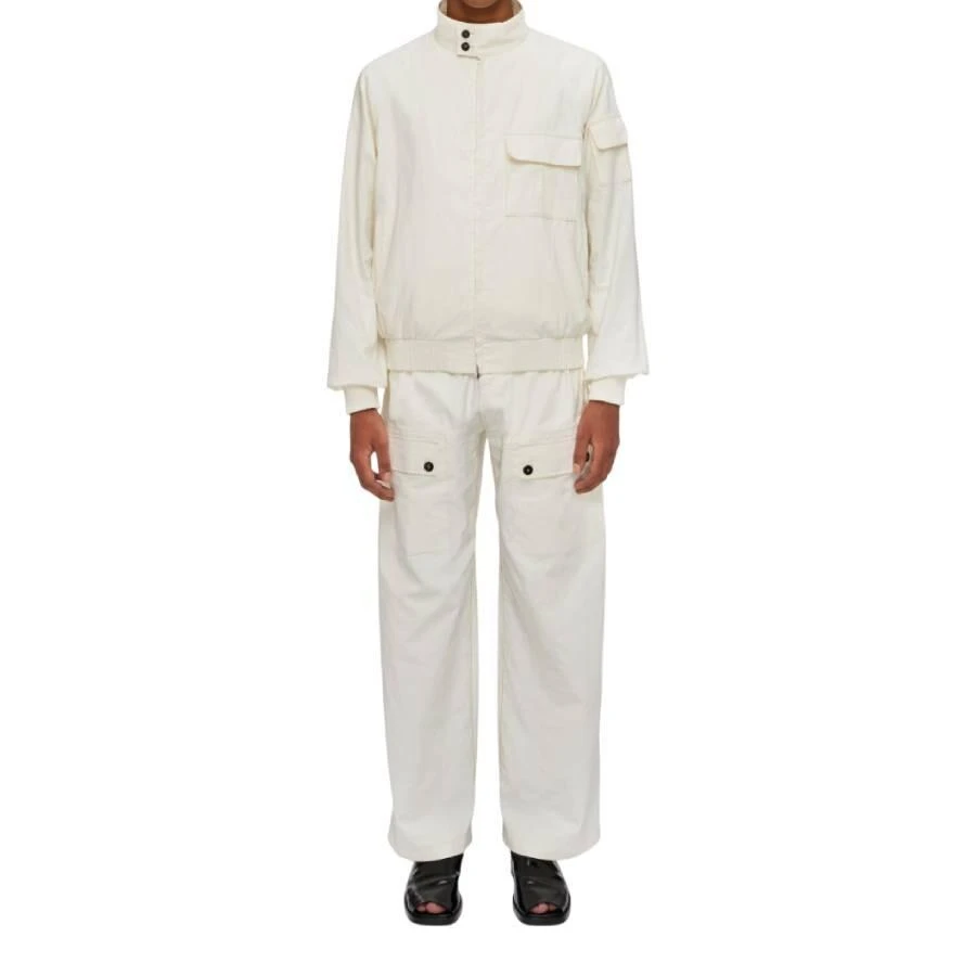 Salvatore Ferragamo Standing Collar Zipped Linen Jacket 2