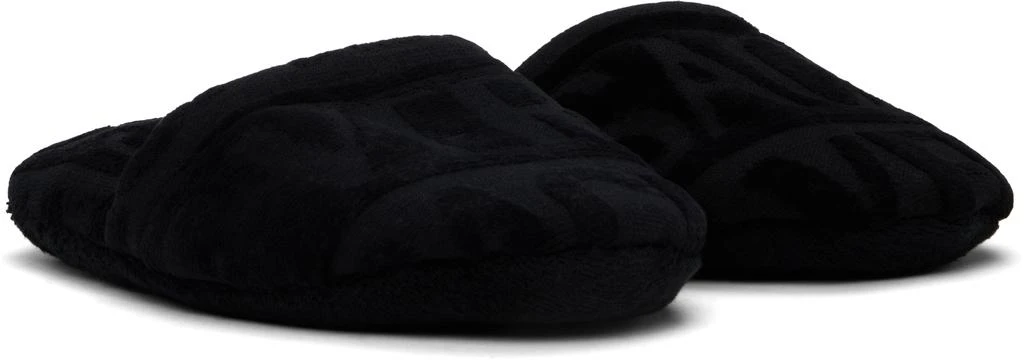 Versace Black 'Versace' Allover Towel Slippers 4