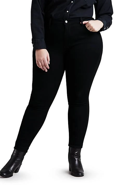 Levi's S Plus Size 720 High Rise Super Skinny Blackest Night Denim Jeans 1