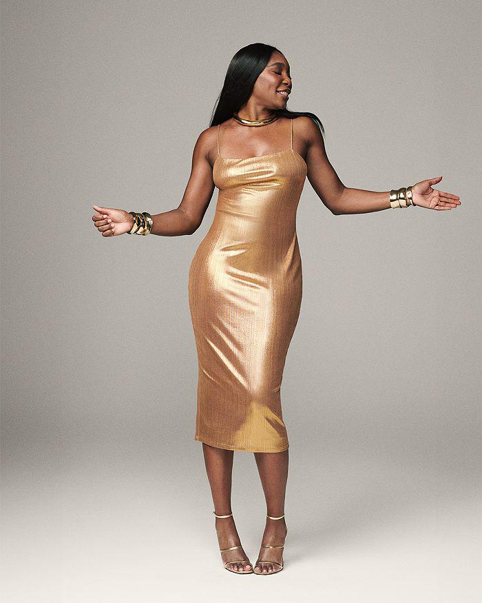 AQUA x Venus Williams Metallic Rib Slip Dress - 100% Exclusive