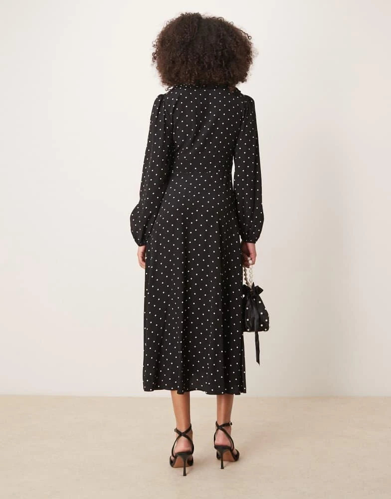 Nobody's Child Nobody's Child Otillie midi dress in black and white spot 2