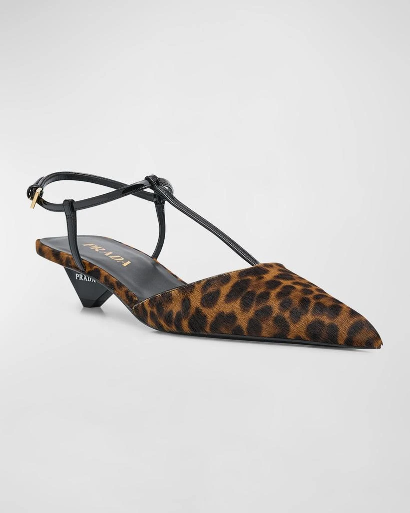 Prada Leopard T-Strap Ballerina Pumps 3