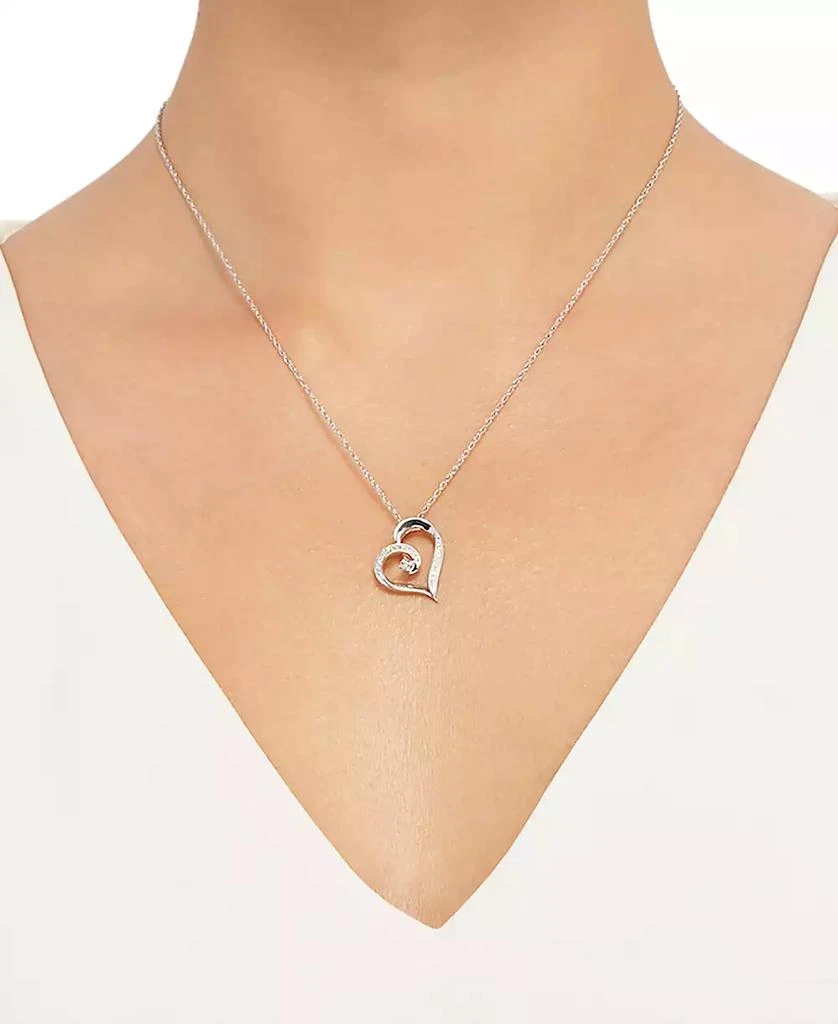 Macy's Diamond Heart Pendant Necklace (1/10 ct. t.w.) in Sterling Silver 4