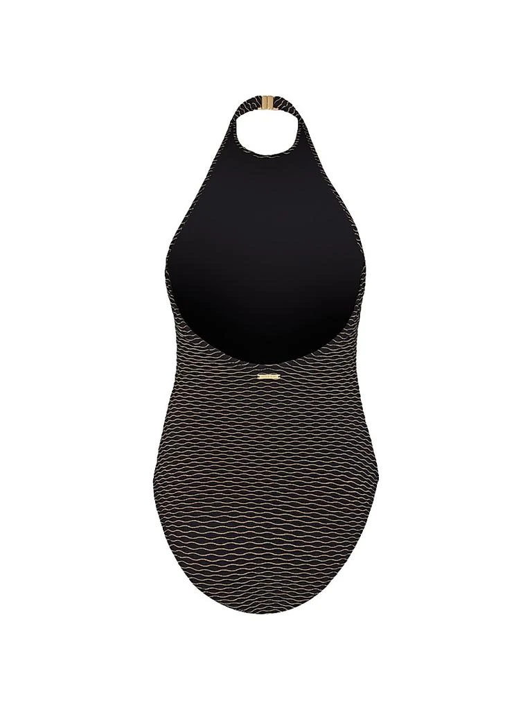 Milly Jackie Textured Halterneck One-Piece Swimsuit 3