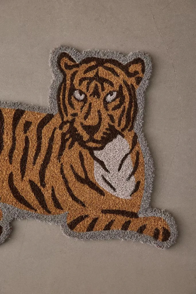 Urban Outfitters Tiger Shaped Textural Coir Doormat 3