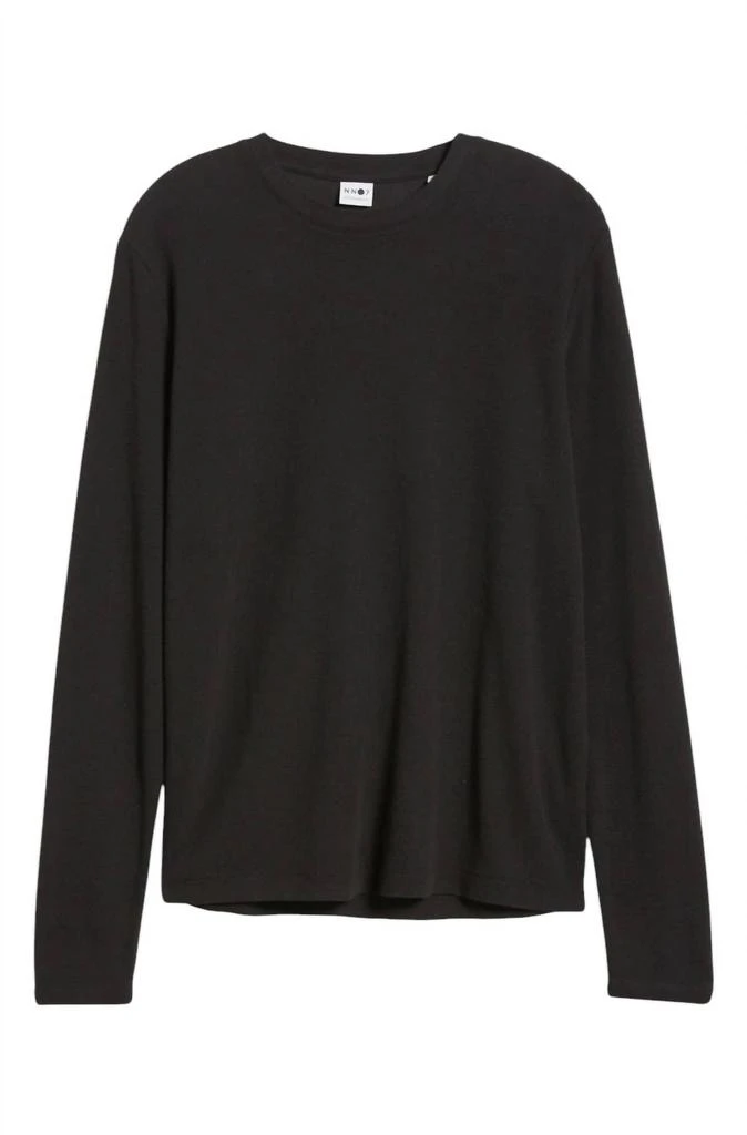 NN07 Clive Waffle Knit Tee In Black 5