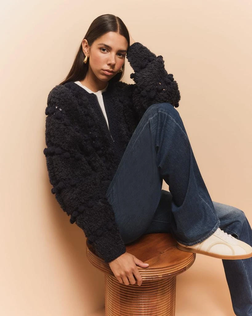 FRAME Zip-Front Pom Pom Cardigan 2