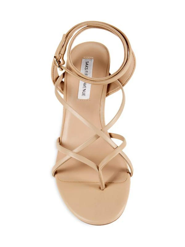 Saks Fifth Avenue Carmen Leather Stiletto Sandals 5