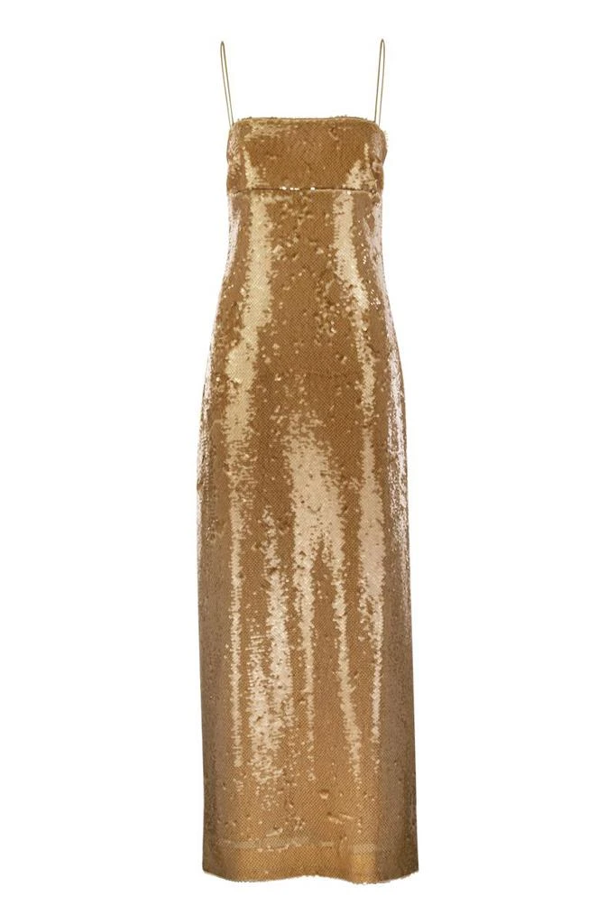 MAX MARA STUDIO ORANGE - SEQUINED SHEATH DRESS 1