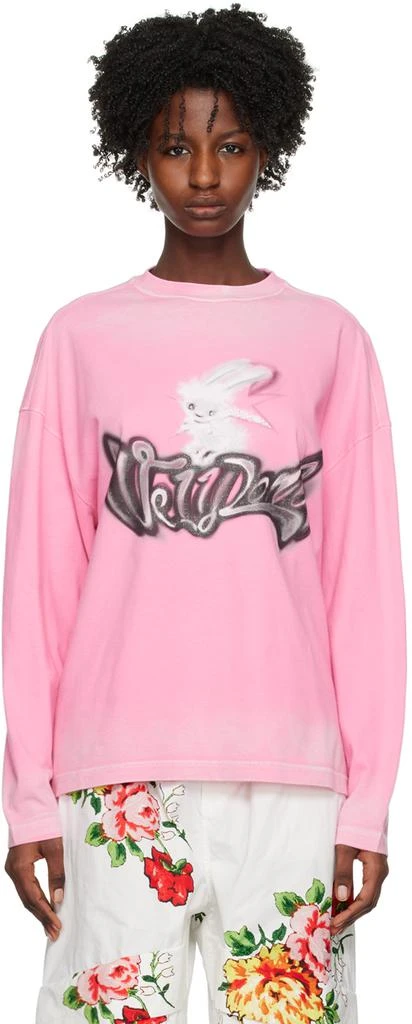 We11done Pink Monster Long Sleeve T-Shirt 1