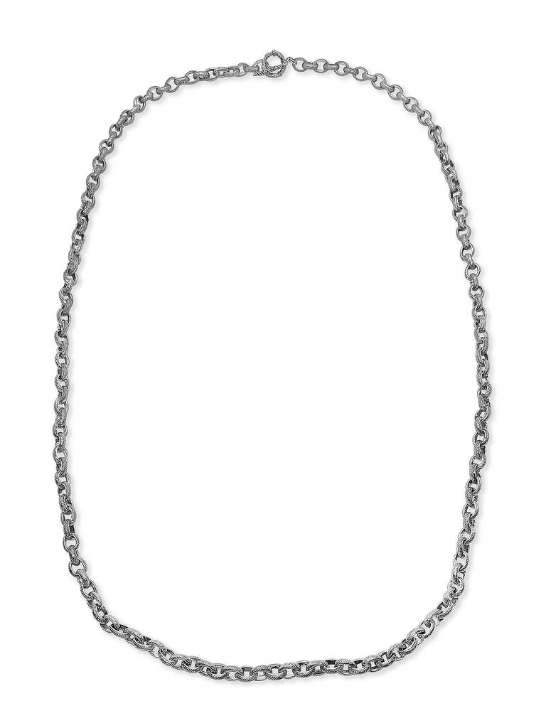 Stephen Dweck Orogento Signature Engraved Sterling Silver Chain Necklace