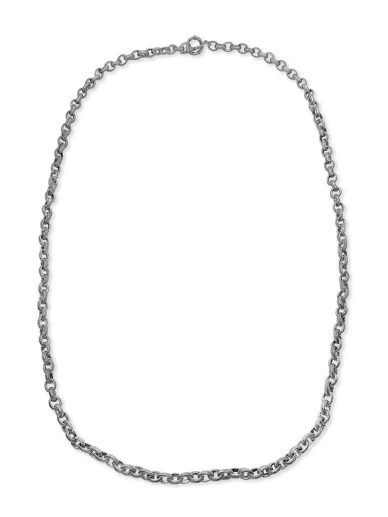 Stephen Dweck Orogento Signature Engraved Sterling Silver Chain Necklace 1