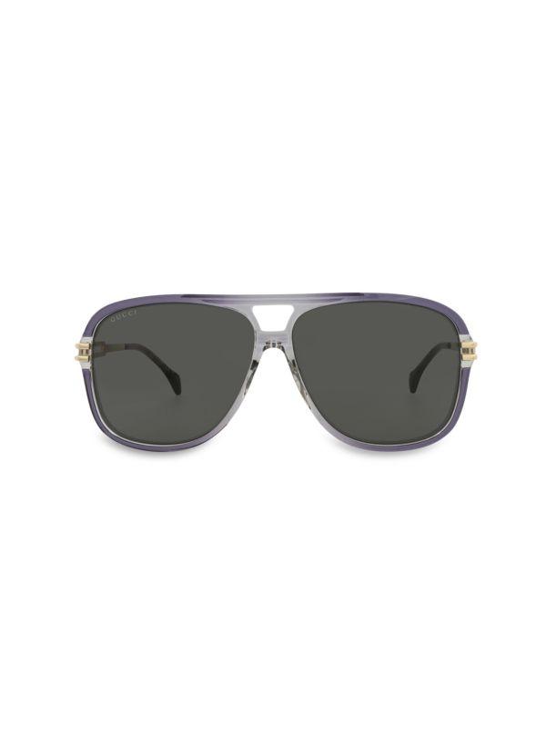 Gucci 63MM Aviator Sunglasses