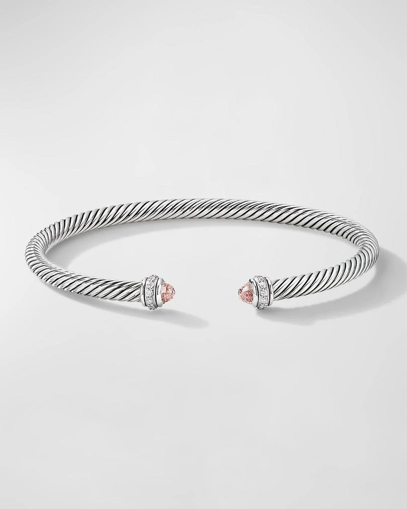 David Yurman Cable Bracelet with Gemstone and Diamonds in Silver